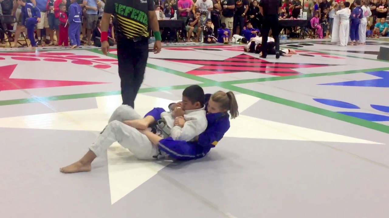 130lbs 12yr Boy vs 105lbs 10yr Girl  - 12u Absolute Division - F2W TX Open BJJ Tourny