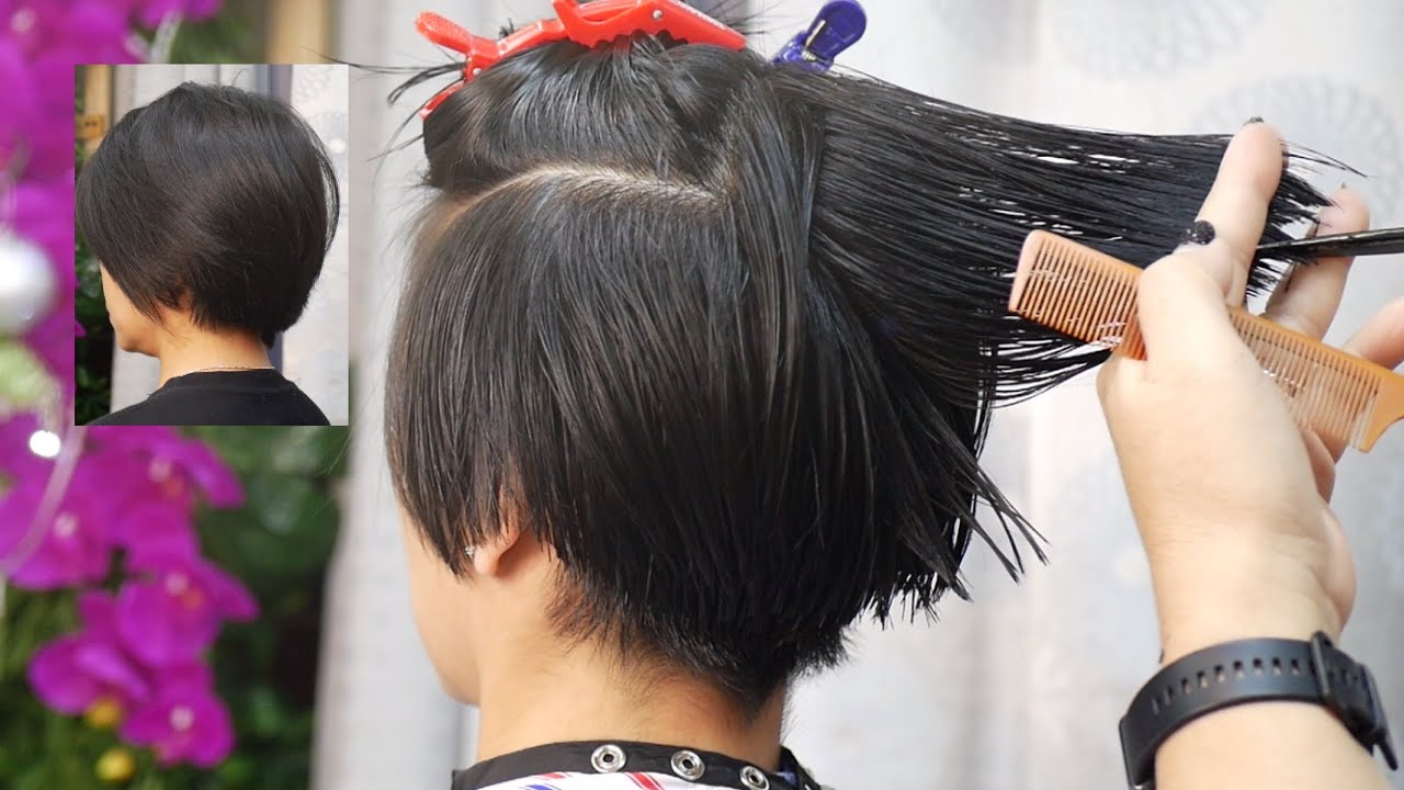 Beautiful short haircut ❤️ ตัดผมสั้น สวย สวย