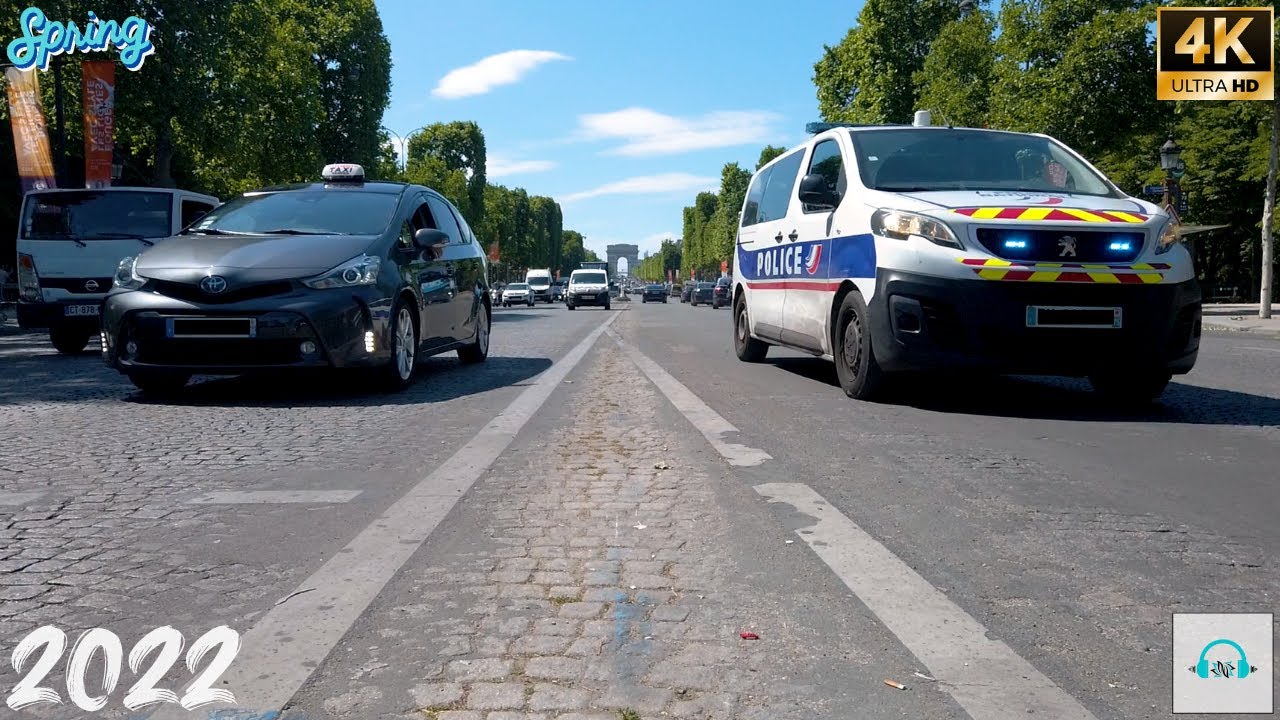 🇫🇷🎧 Fixed plan - Sound of the Champs-Élysées in Paris - 4K