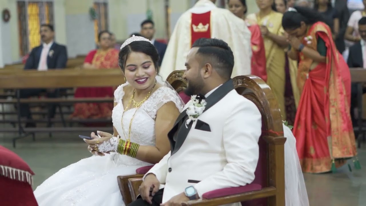 Emel weds Simren.. #catholicwedding #goanwedding #catholicchurch #eastindian #goan #wedding