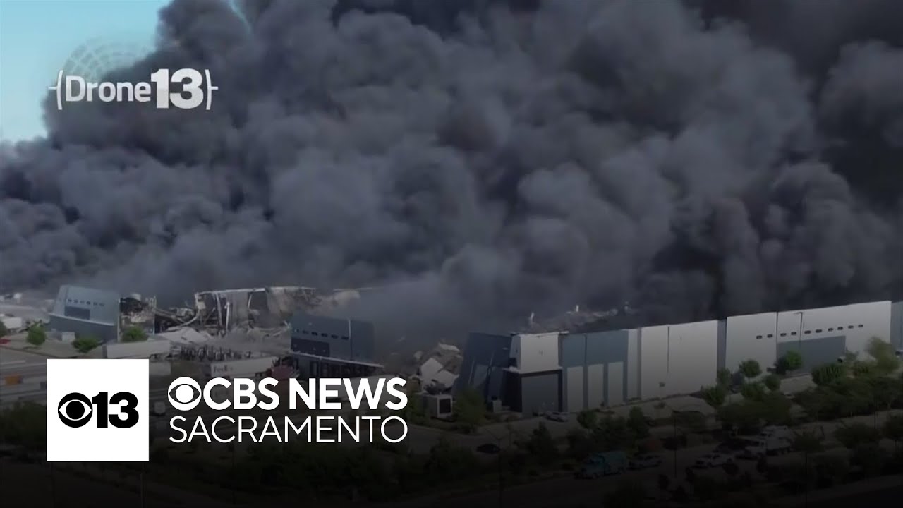 Officials give update on Tracy warehouse fire as firefight continues