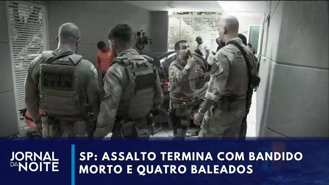 Assalto termina com bandido morto e quatro baleados em SP
