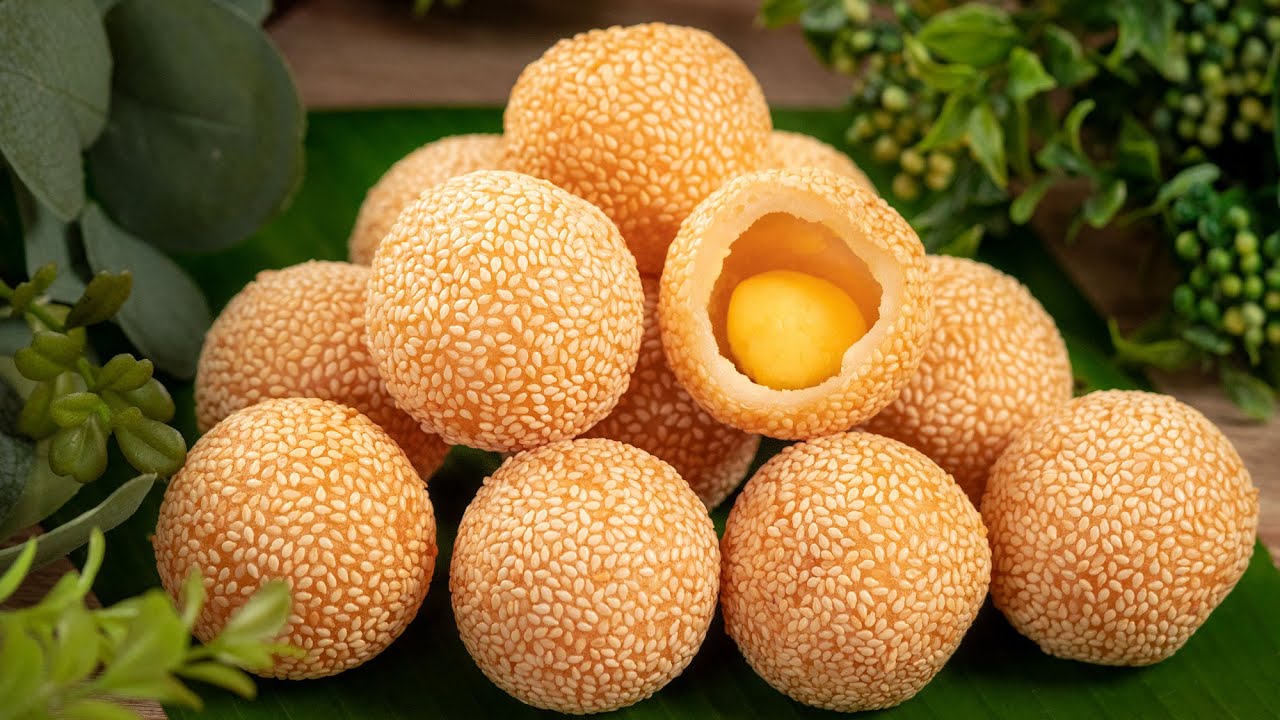 Cho thêm thứ này, Bánh Rán Lúc Lắc, Bánh Cam nở giòn hơn bao giờ hết | Sesame Balls Recipe