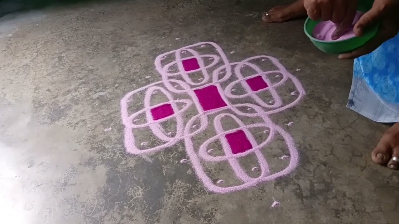 simple sikku kolam /kambi kolam/padikulam/nelikolam