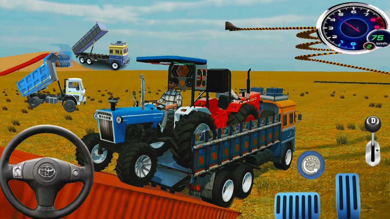 📌🚧part 297#india #3d #gaming  Tractors Loaded Inside Big Truck | : Heavy Loading Challenge in #truck