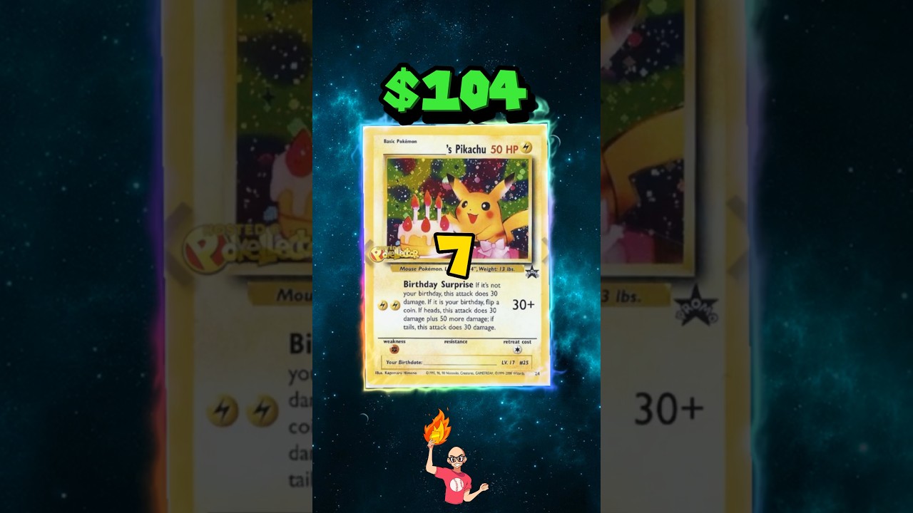 Top 10 Pokemon ENGLISH Pikachu cards⚡️#shorts #top10 #pikachu