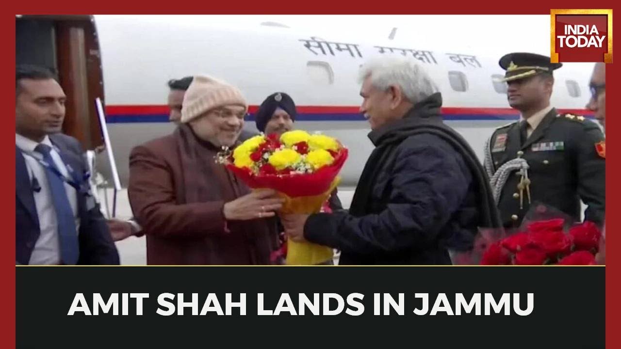 Amit Shah Lands In Jammu To Meet Rajouri Victims, HM Chopper Unable To Take Off Due To Bad Weather