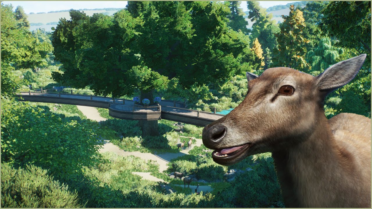 🦌 Natural Père David's deer habitat with tree passing | Medli Zoo | Planet Zoo | speedbuild🍀