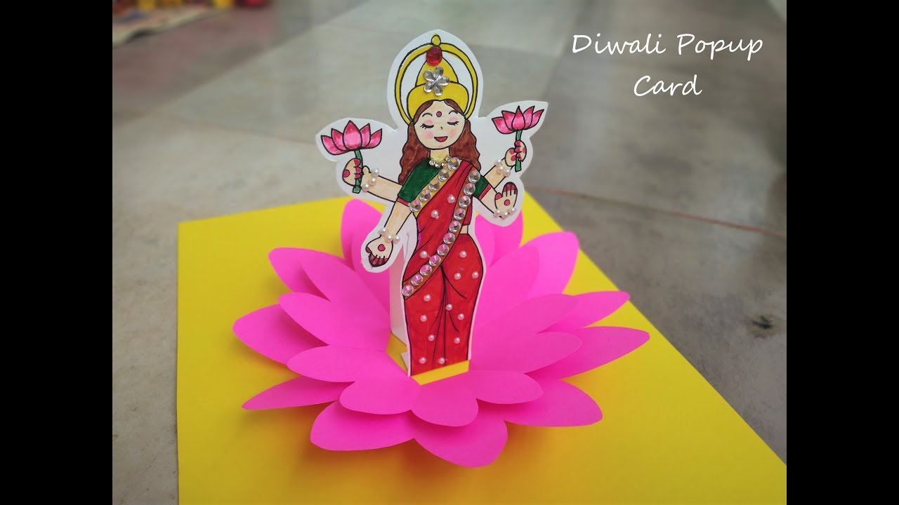 DIY Diwali popup card//laxmi ji popup card