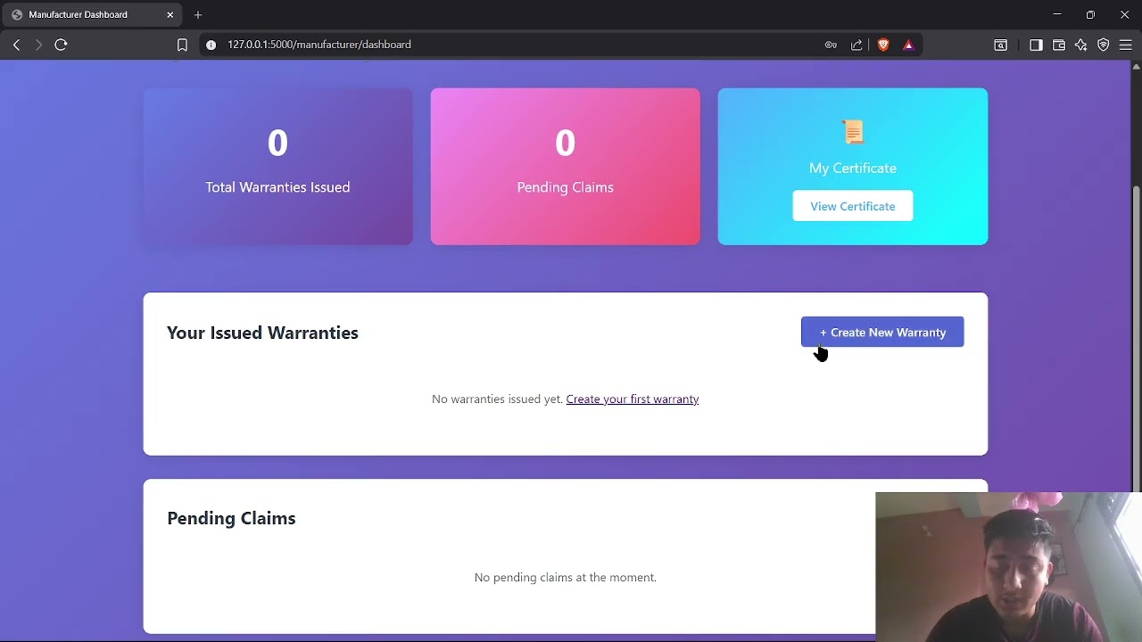 Waranty registration system