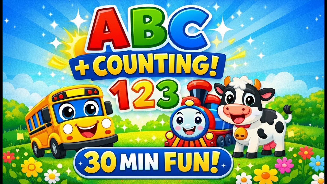 ABC Song, Phonics & Counting Songs for Toddlers | 30 Min Nursery Rhymes Collection