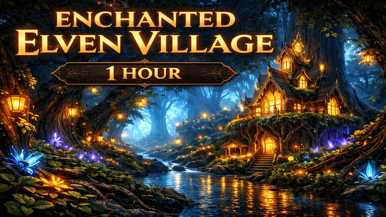 Enchanted Elven Village ✨ Peaceful Fantasy Forest Ambience for Sleep, Study & Relaxation
