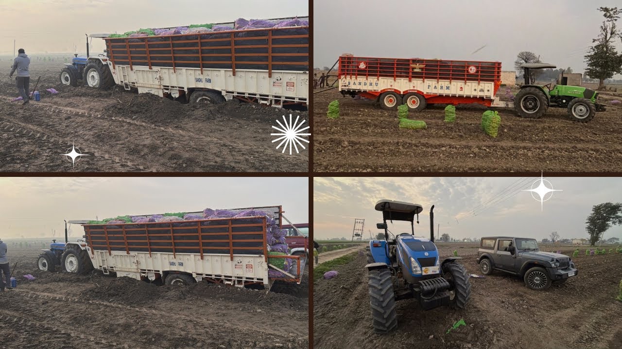 ਖੇਤ ਗਿੱਲੇ ਹੋਣ ਕਰਕੇ ਟਰਾਲੀ ਨੀਂ ਨਿਕਲਦੀ ਵੱਡੀ ਟਰਾਲੀ ਫਸੀ ਜਾਦੀ 