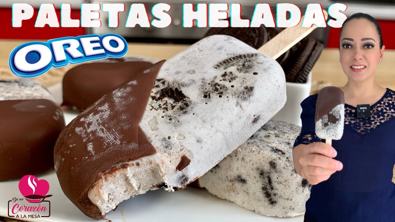 Cómo hacer PALETAS Heladas de Galletas OREO | Cómo hacer PALETAS HELADAS en Casa