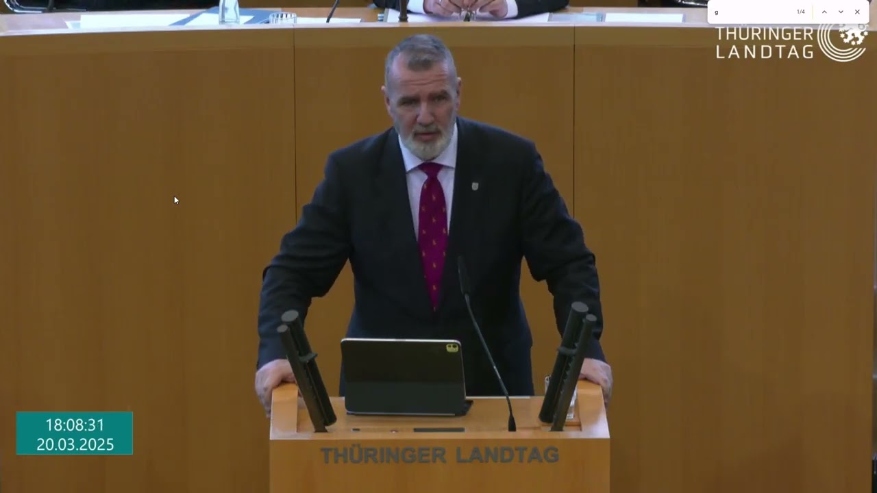 Steffen Sch&uuml;tz, BSW Th&uuml;ringen erkl&auml;rt der AfD im Th&uuml;ringer Landtag was eine Friedenspartei ist