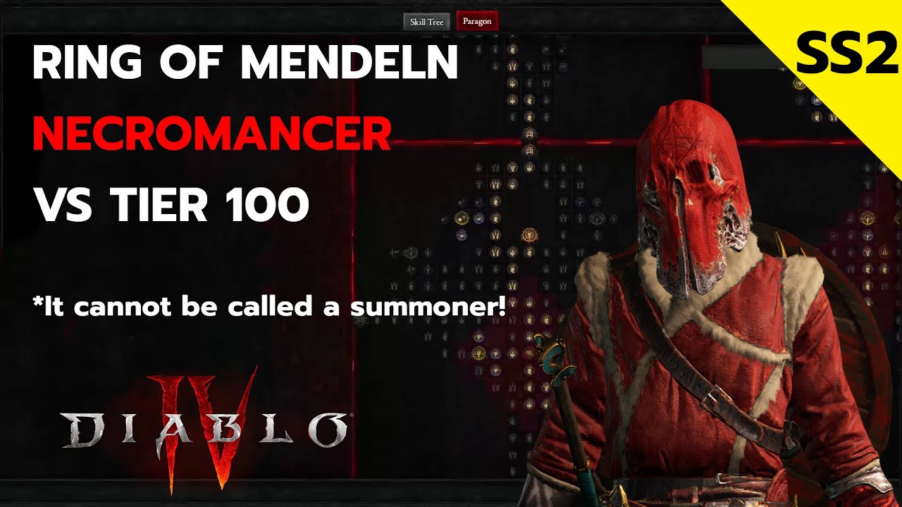 Diablo 4 Ring of Mendeln Necromancer vs Tier 100