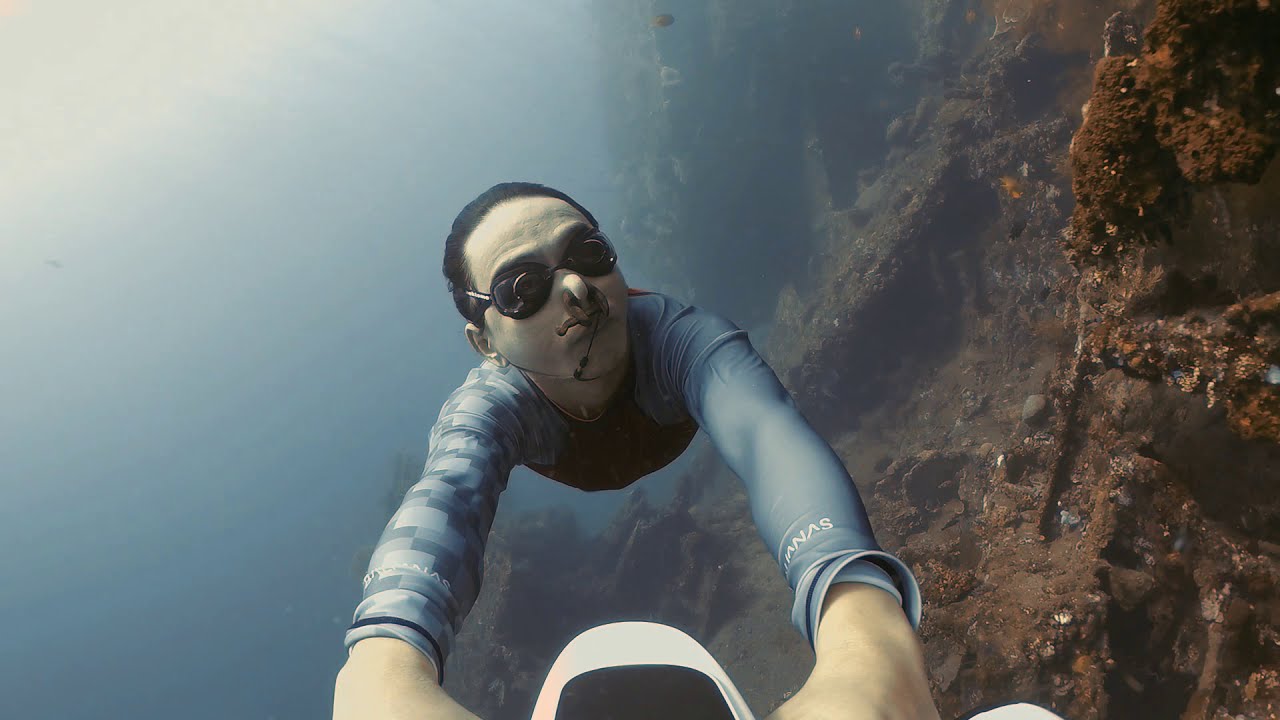 Underwater Scooter Freediving at USAT Liberty Wreck - Freediver Indonesia