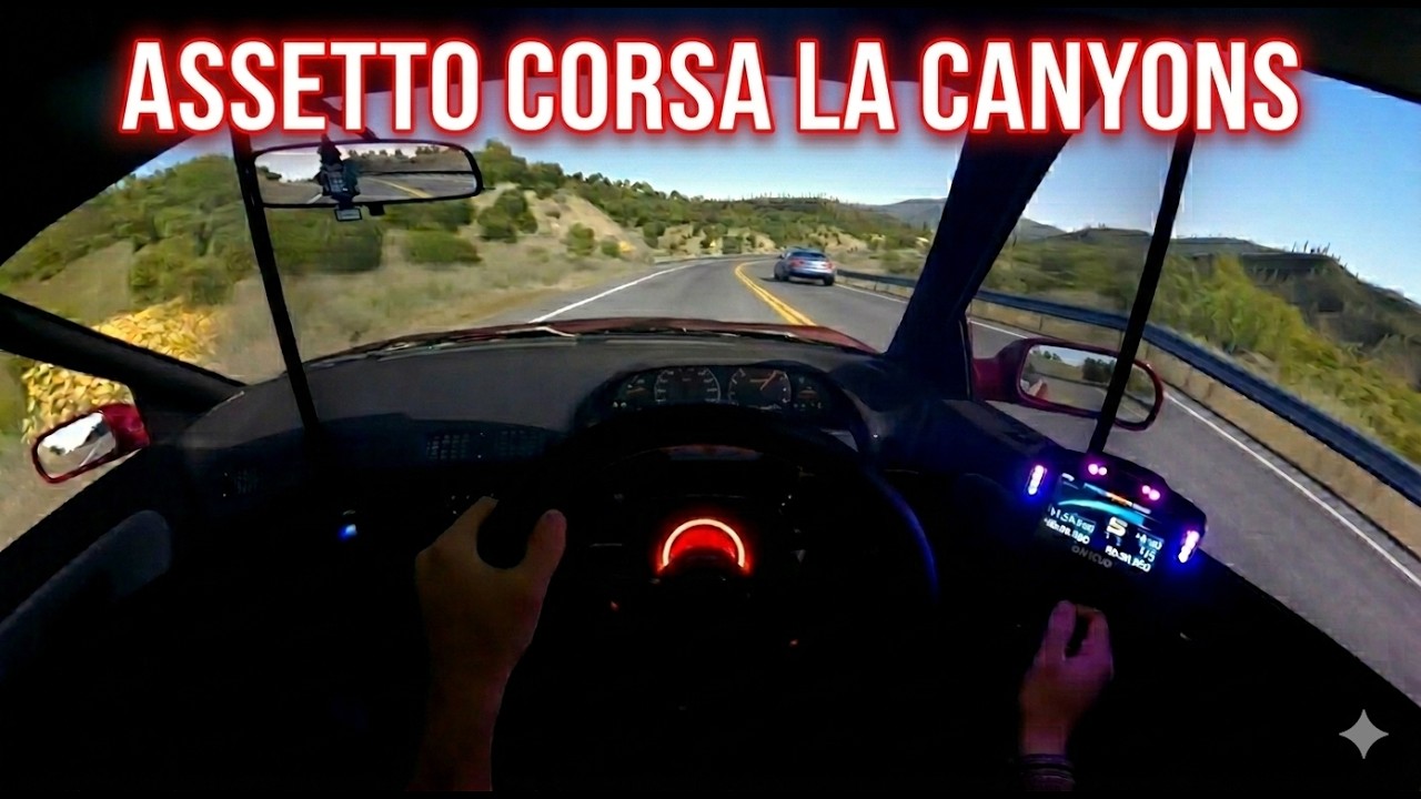 Assetto Corsa around LA Canyons in a Nissan S13