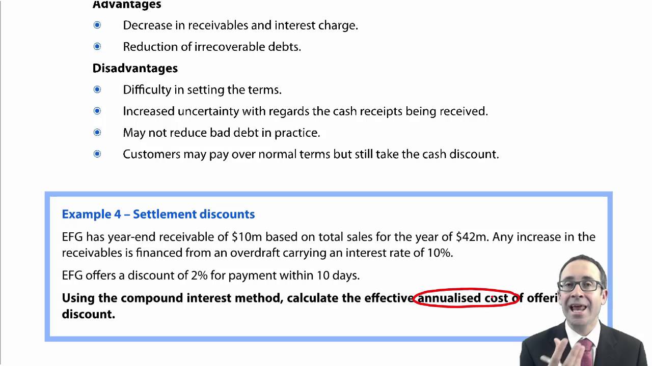 CIMA F1 Costs of financing receivables