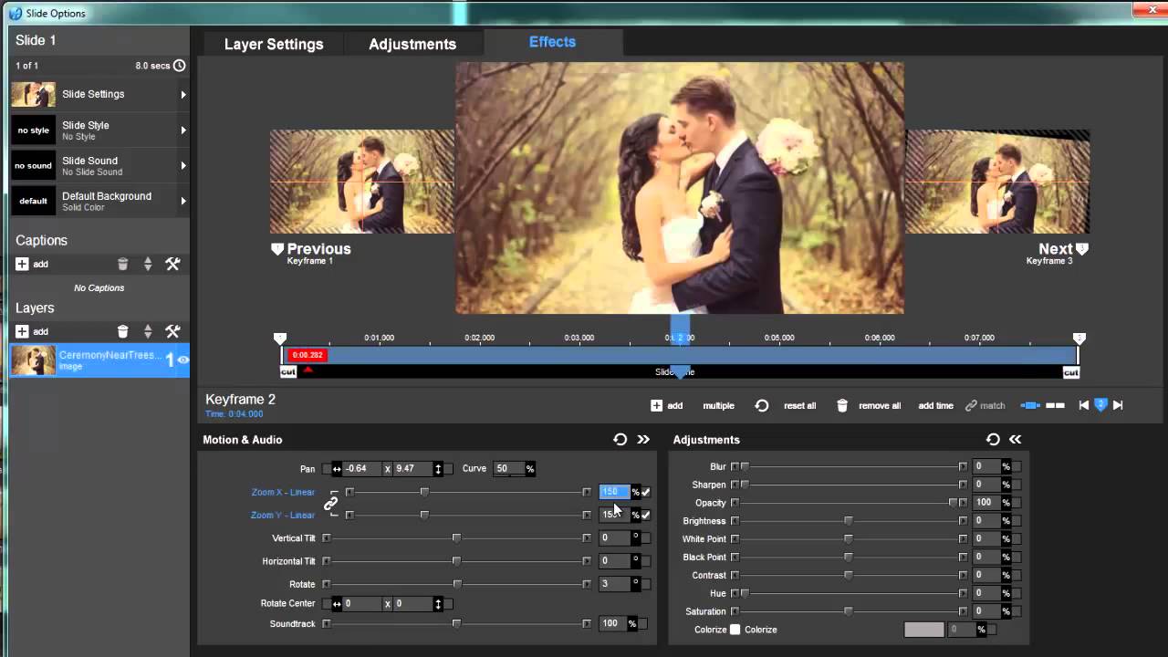 Motion Easing In Keyframes - ProShow Producer