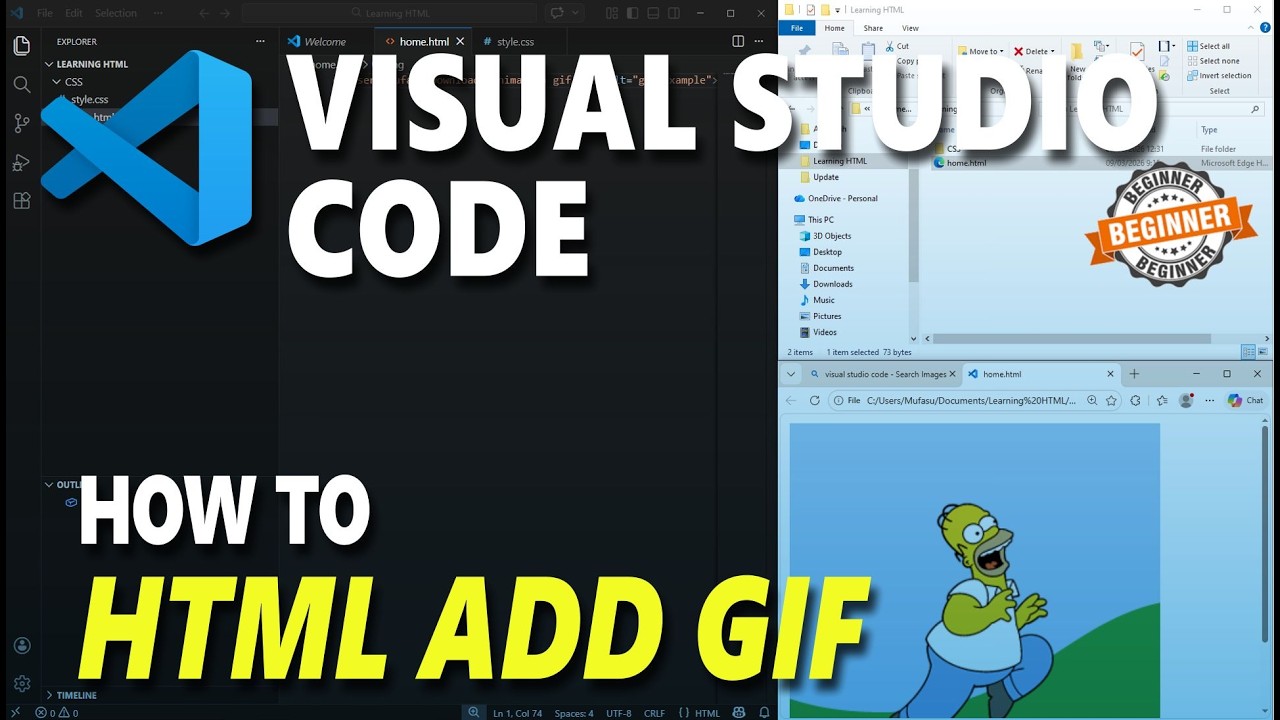 How To Add Gif In Visual Studio Code HTML