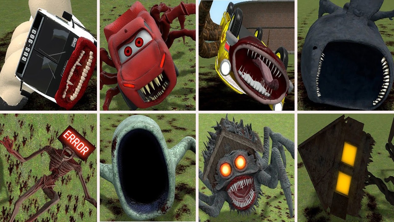 EVOLUTION OF MONSTERS: HOUSEHEAD BUS EATER, BUS EATER, BLOOP EATER, CAR EATER, SEA EATER (GMOD)