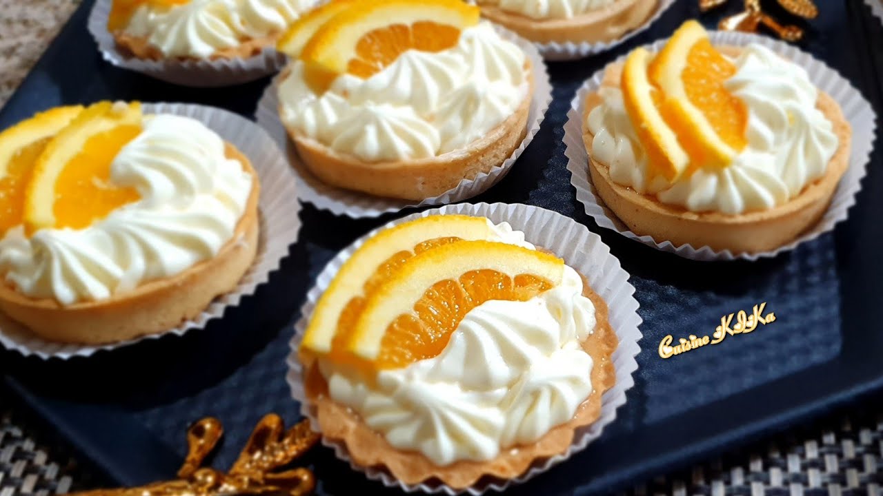 تارتولات البرتقال المنعشة ، خفيفة و شهية بكريمة🍊🍊 رائعة
