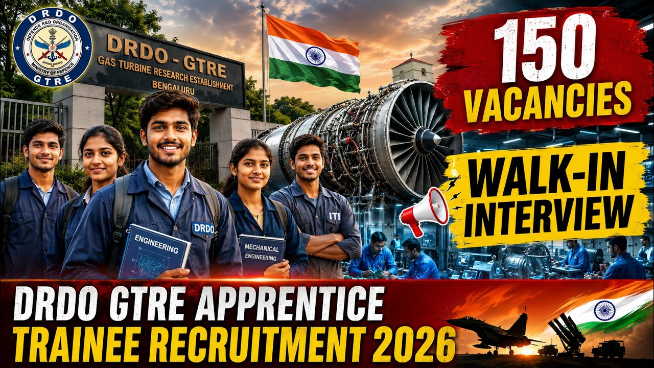 DRDO GTRE Apprentice 2026 🚀 | 150 Vacancies 😳 | Walk-In Interview | Full Apply Process