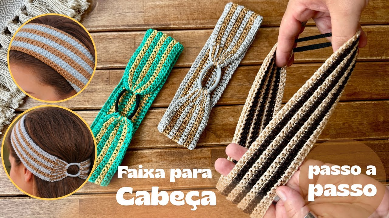 Faixa Para Cabelo de Crochê Básica | Passo a Passo Prático e Super Fácil 