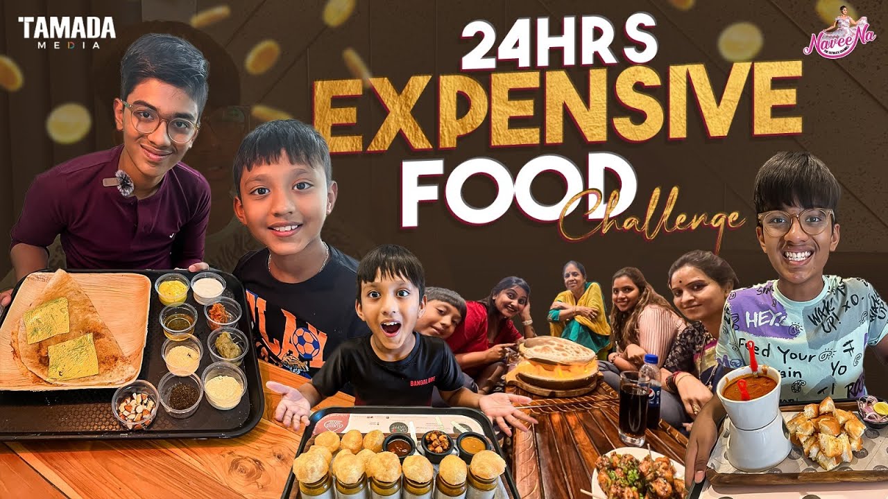 24 Hrs Expensive Food Challenge 🤑 || Gold Dosa | pani puri | Fire Mandi | Costly Food | varieties
