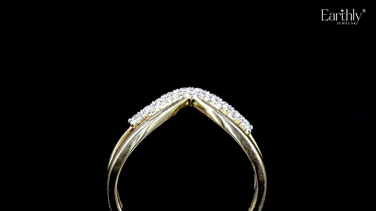 Double Band Diamond Chevron Ring | Earthly Lab Grown Diamond Jewellery | INDIA