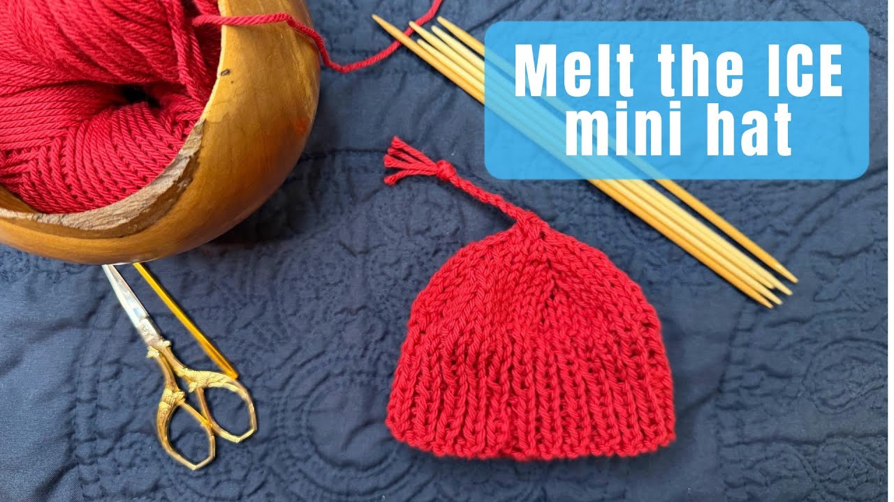 Solidarity knitting Melt the ICE mini hat
