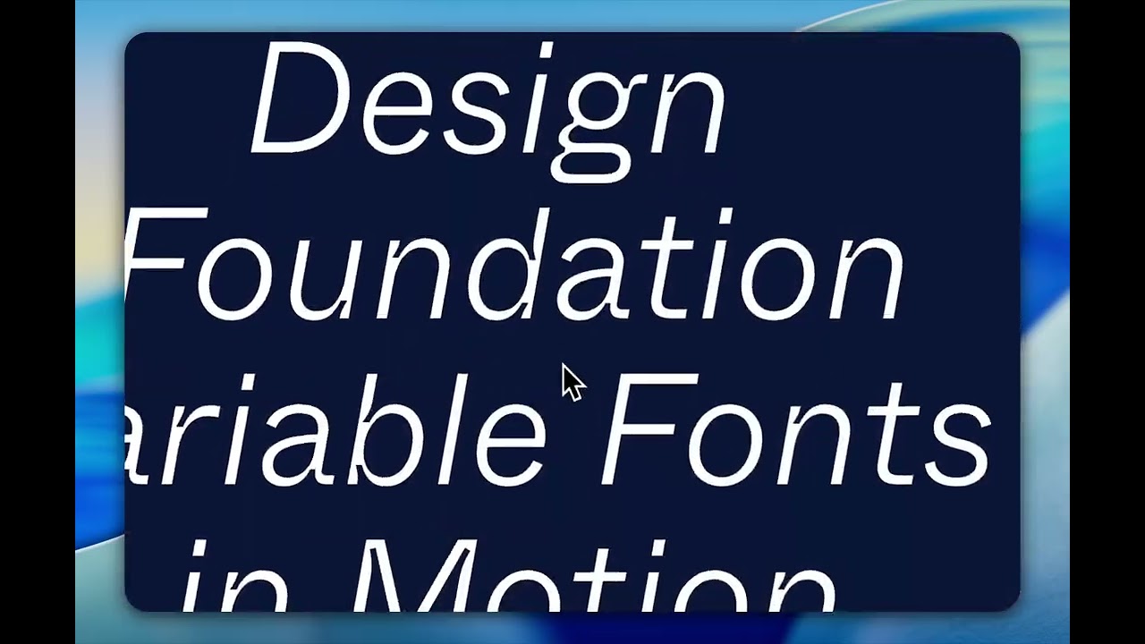 VF PlayTest - TDF Variable Fonts in Motion Appendix Video by Cody Qiushi Chen