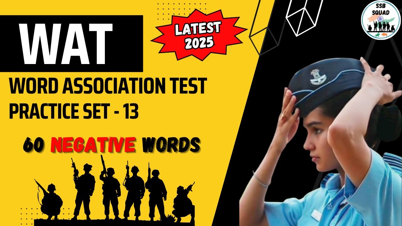 Negative Words of Word Association Test | WAT Practice Set- 13 | WAT | SSB Interview