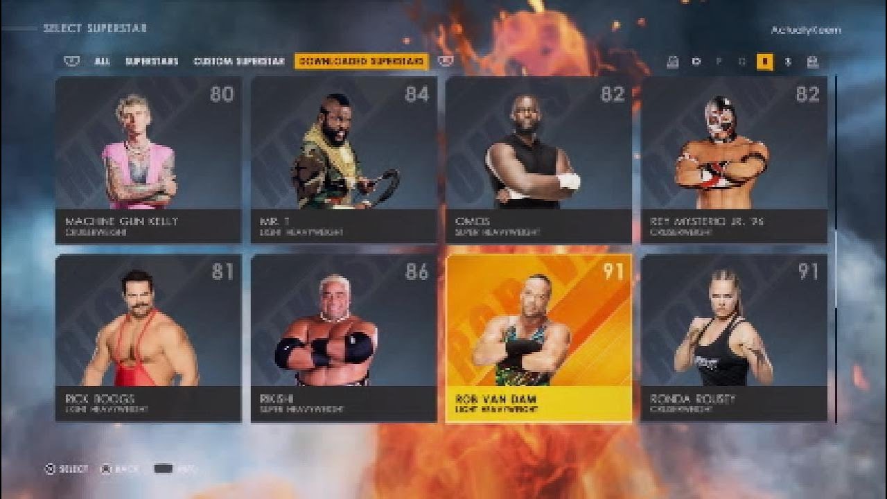 WWE 2K22 Rob Van Dam Signatures & Finishers Moveset