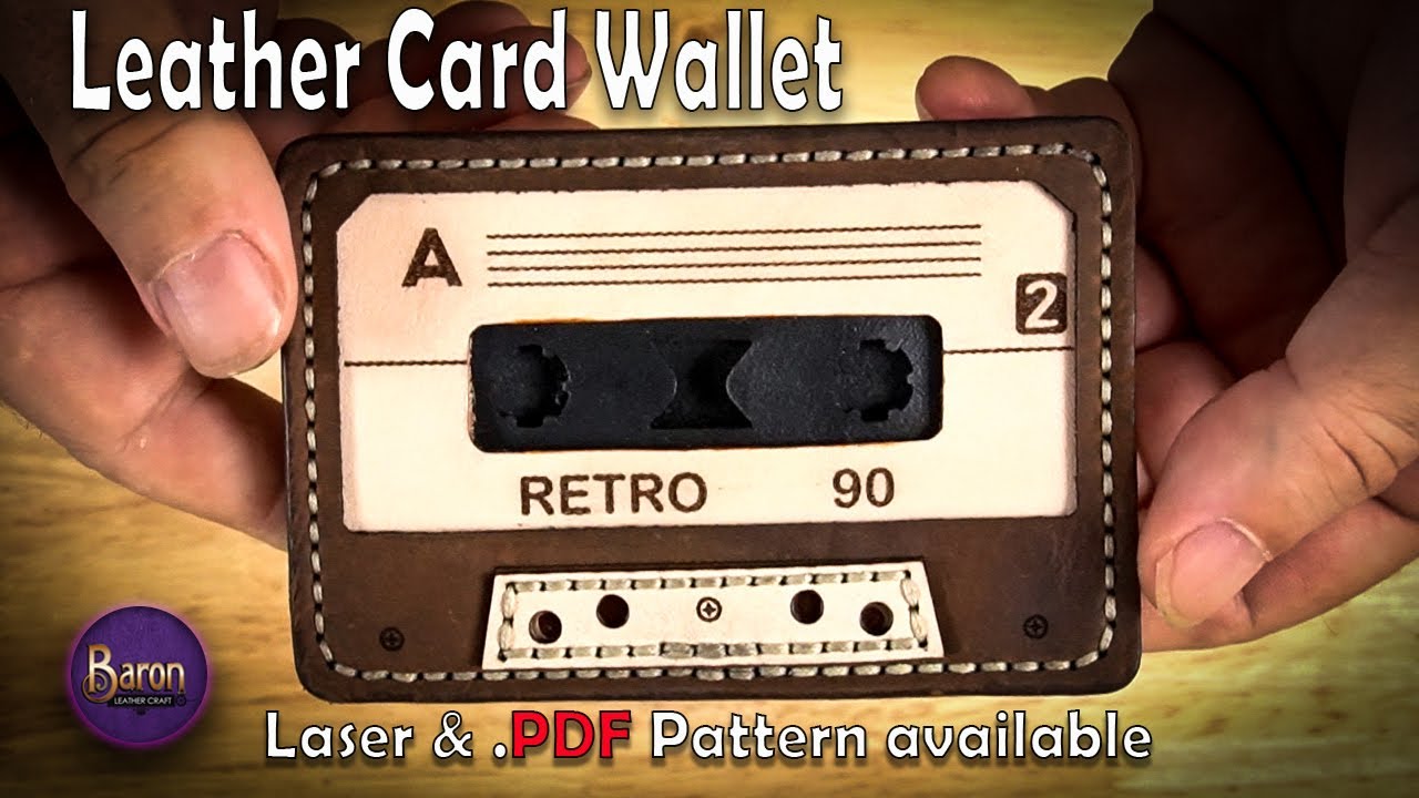 Making  Retro Leather Cassette Card wallet. Laser Pattern
