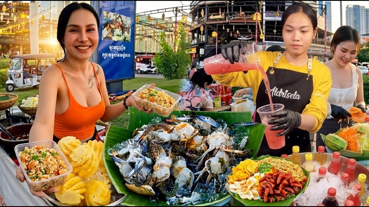Inside! CAMBODIAN STREET FOOD Walking Tour in Riverside, Phnom Penh 2026