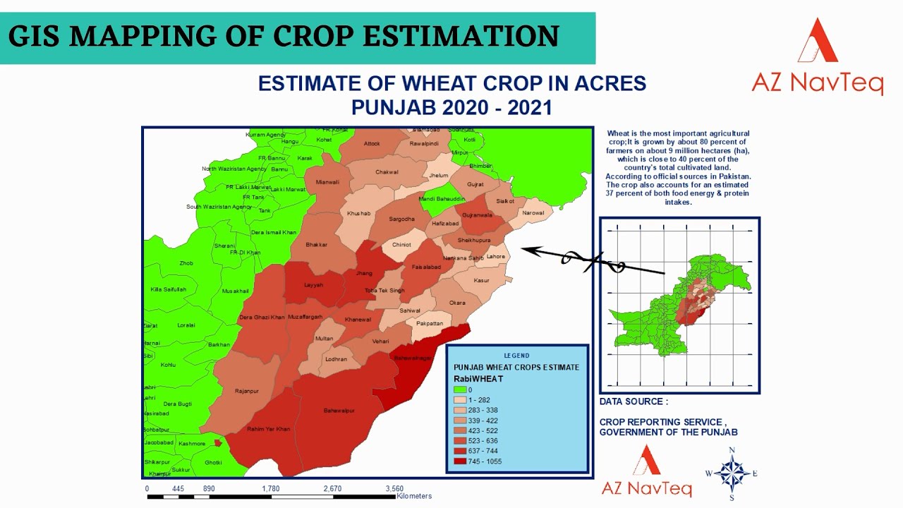 GIS Mapping | Crop Monitoring | Wheat Mapping | Punjab, Pakistan