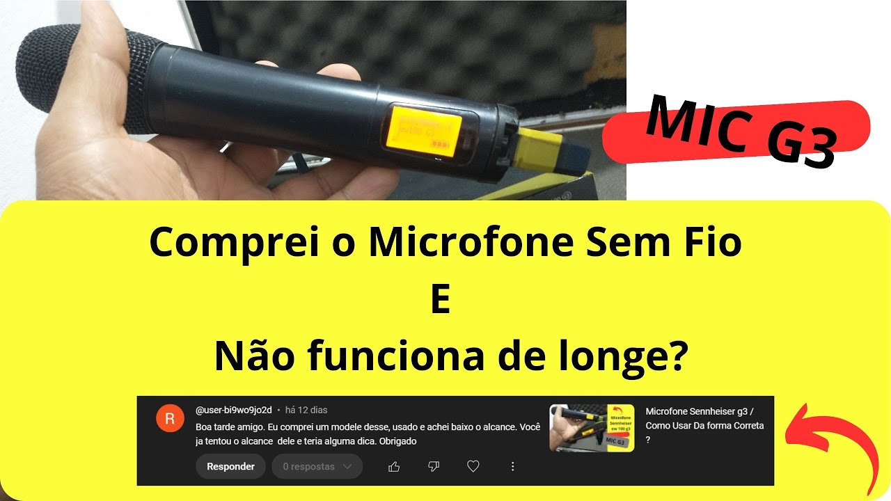 🎤Microfone Sem Fio Com Baixo Alcance - Cobertura