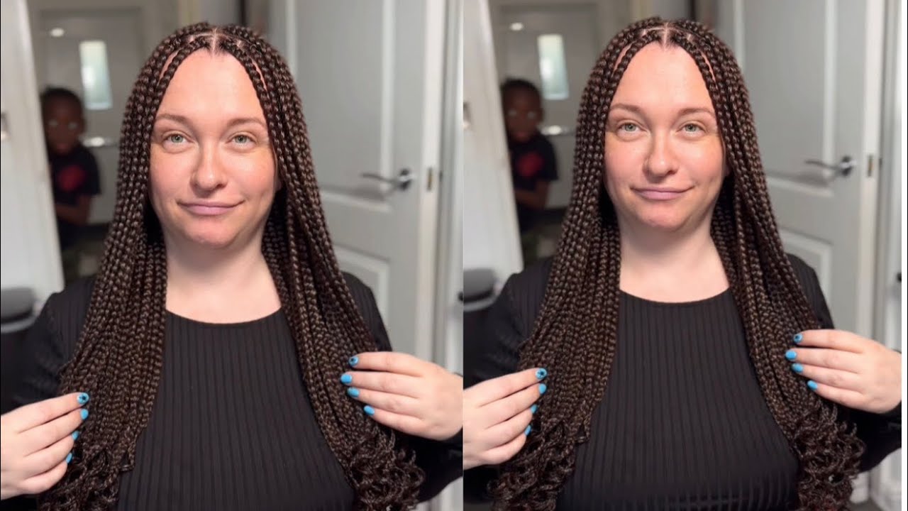 Silky Box Braids With Curly Ends Tutorial