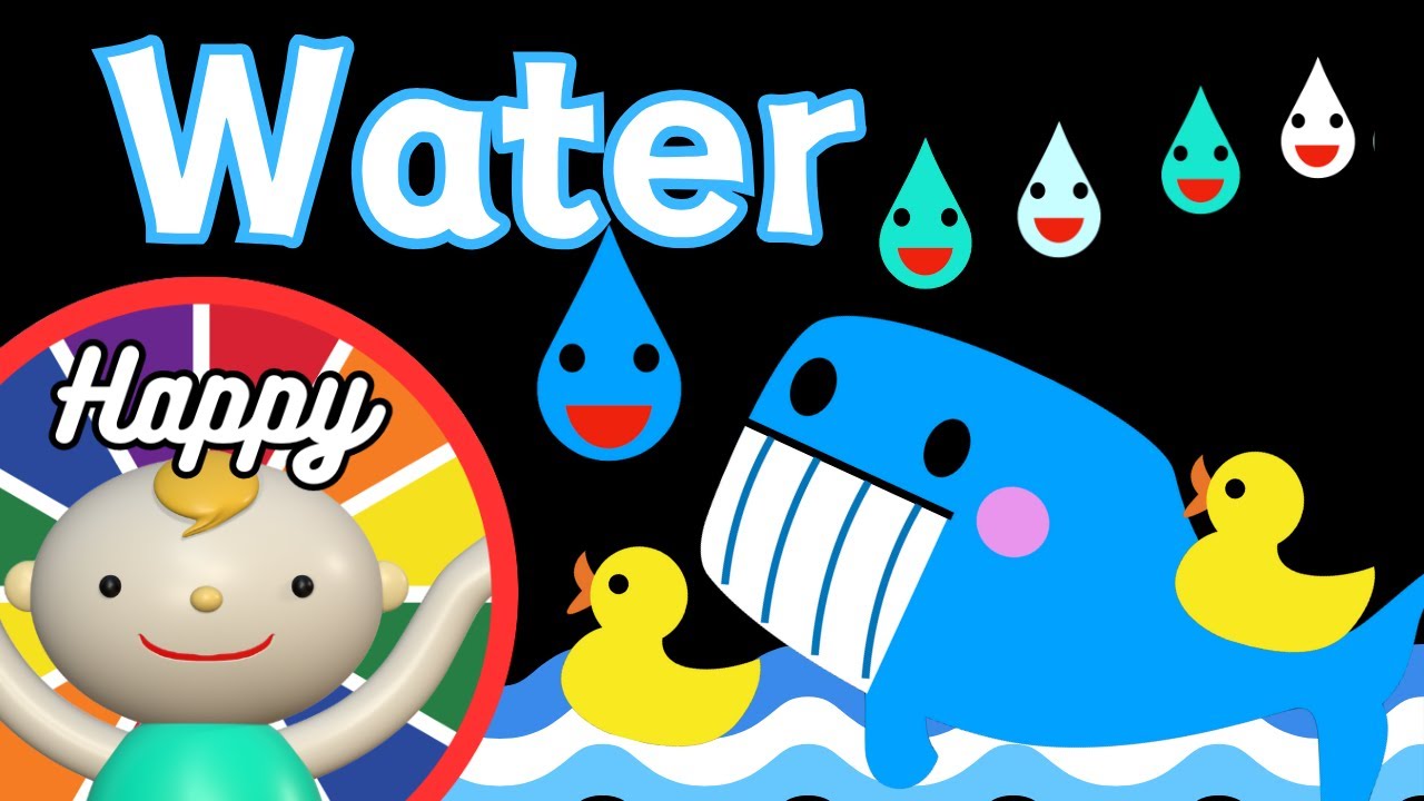 Baby Sensory.【Water】High contrast animation with cute sounds. Calm baby. 