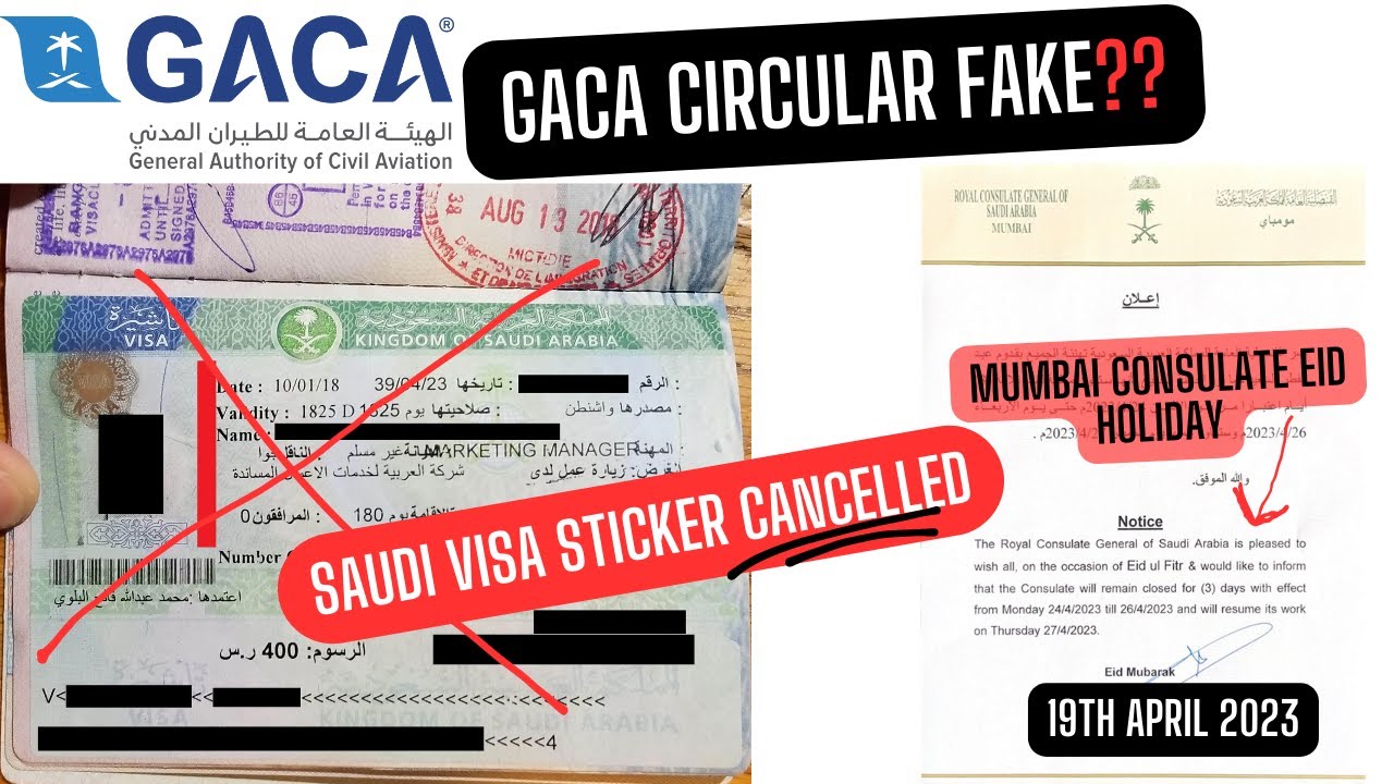 GACA Circular fake? - Saudi visa sticker cancelled || Consulate eid holiday || Saudi visa VFS update