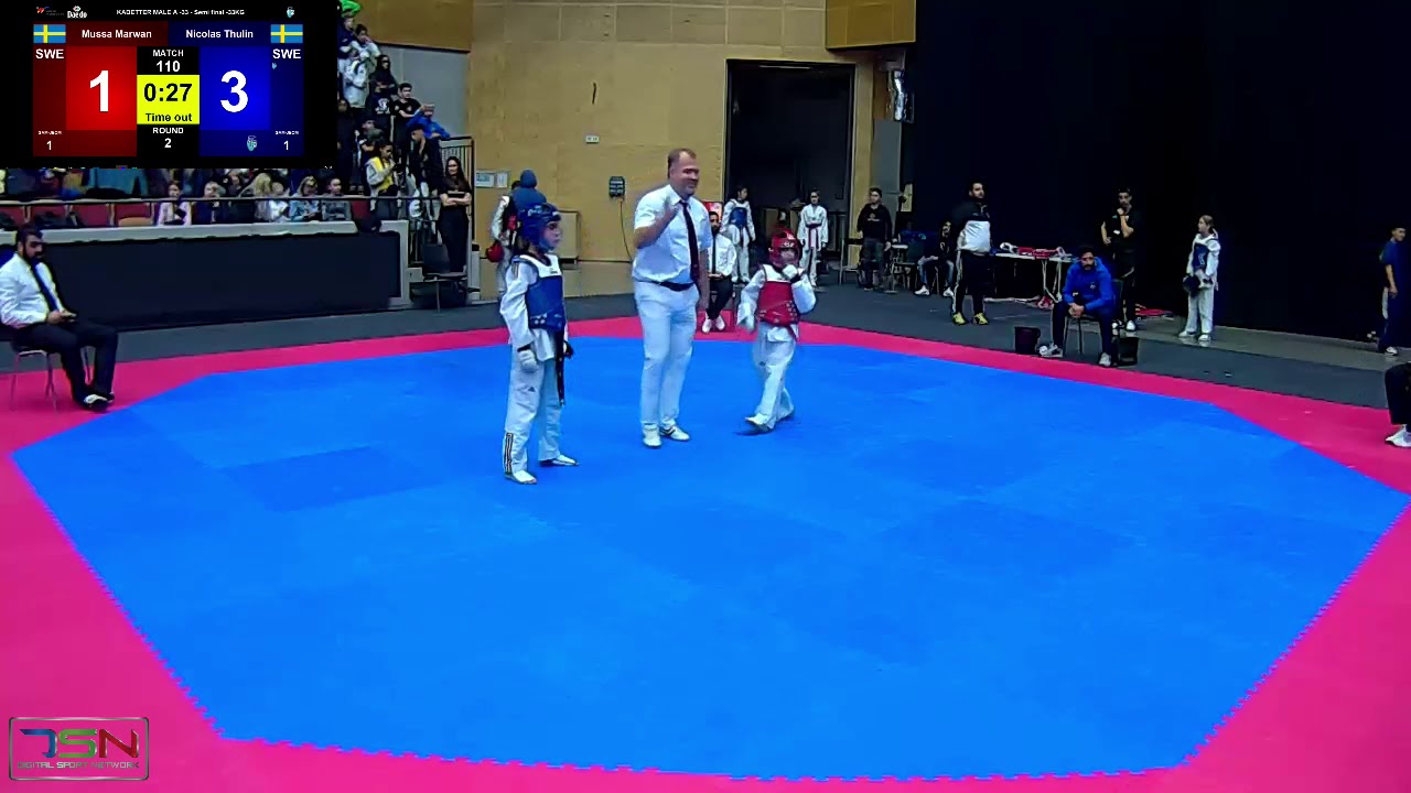 110  Nicolas Thulin, Östermalms Hapk &TKD vs  Mussa Marwan, Aktivitetshuset Taekwondo Linköping 18 2