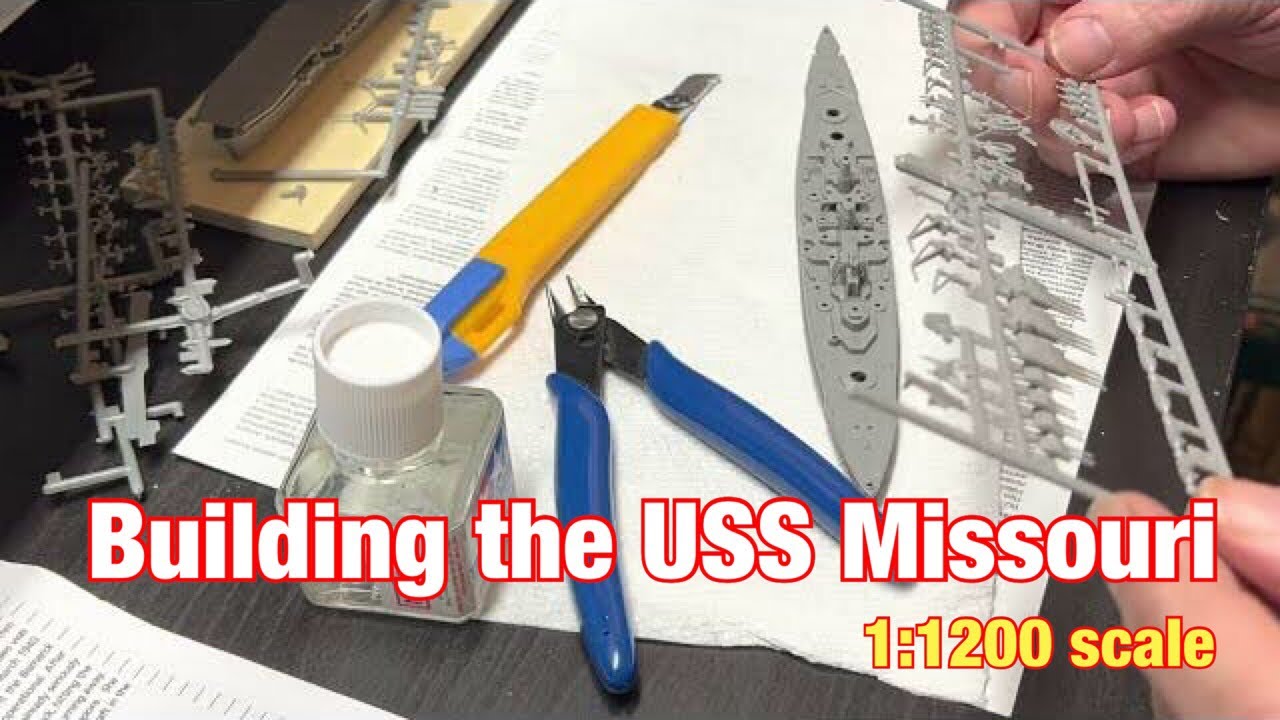 Building 1:1200 scale ships for gaming Part 2 - USS Missouri and more