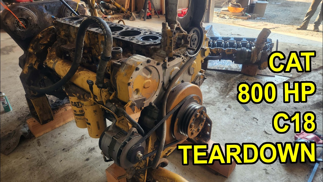 800HP Cat C18 Engine Teardown. Pistons, Main Bearings and Counterbores.
