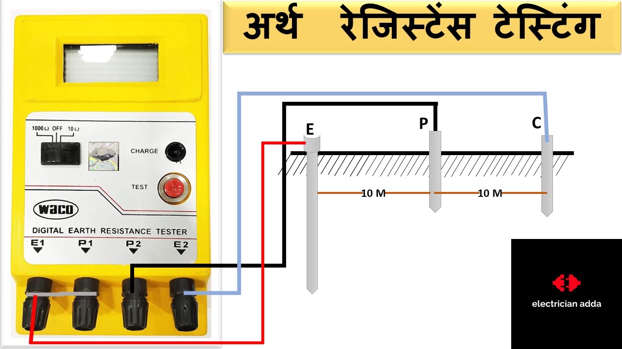Earth Resistance Measurement Using Digital Earth Tester | Earth Resistance Testing in Hindi