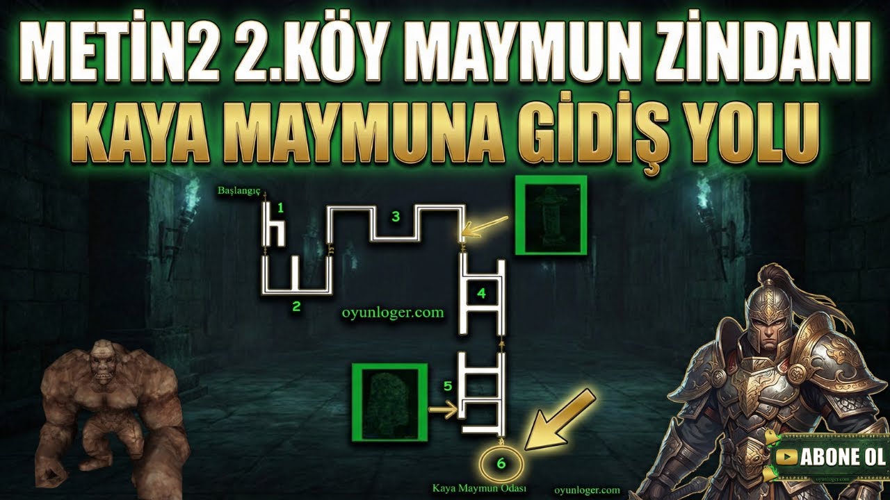 Metin2 Kolay Maymun Zindanı Haritası: Kaya Maymuna (Sona) Gidiş Yolu