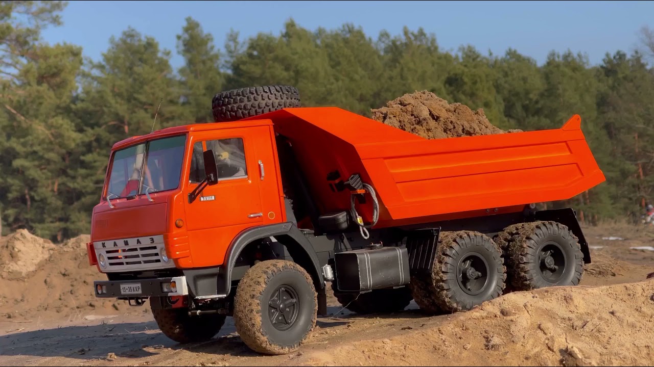 Rc КАМАЗ 55111 на радиоуправлении работа на карьере
