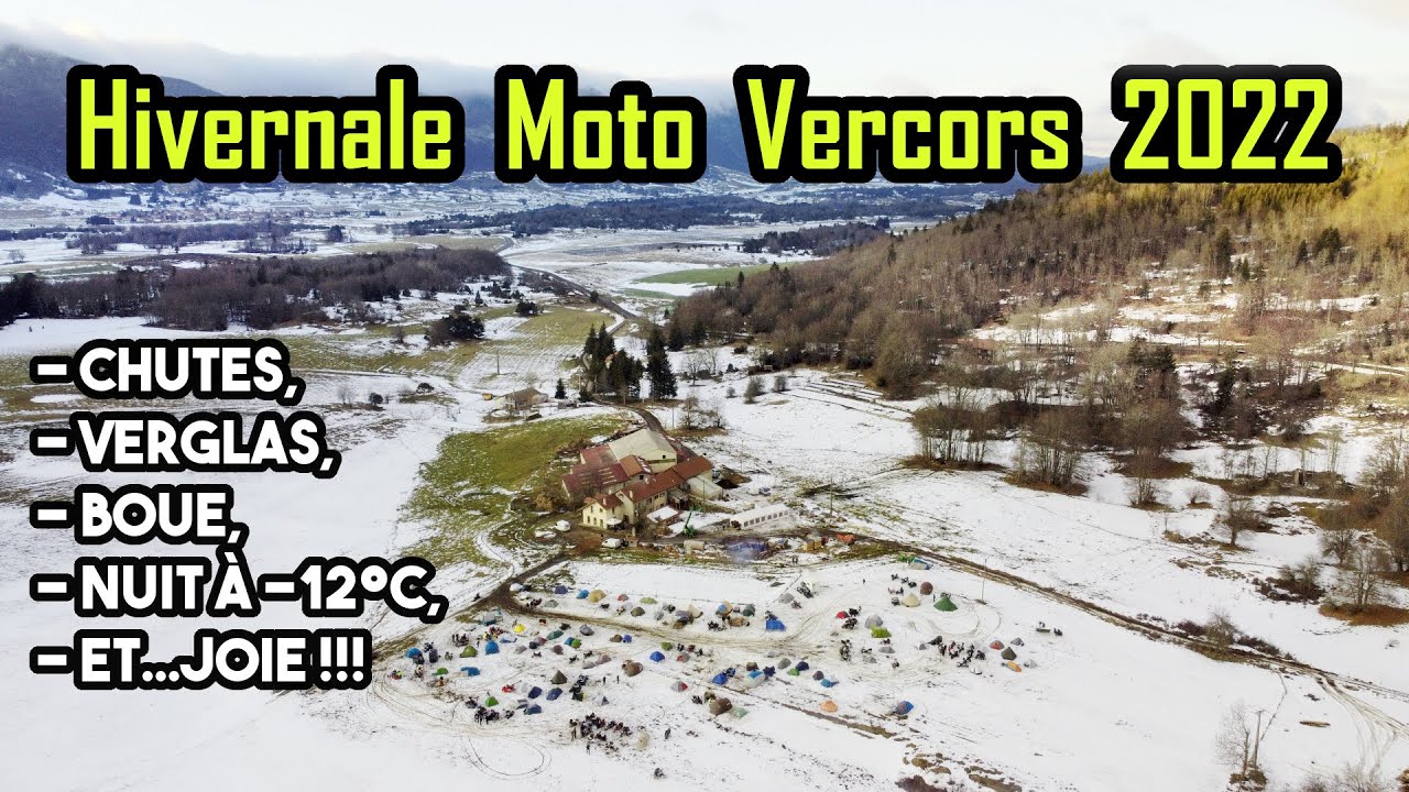 -12°C à l'hivernale moto 2022 de Vassieux-en-Vercors de la FFMC en 650 Transalp