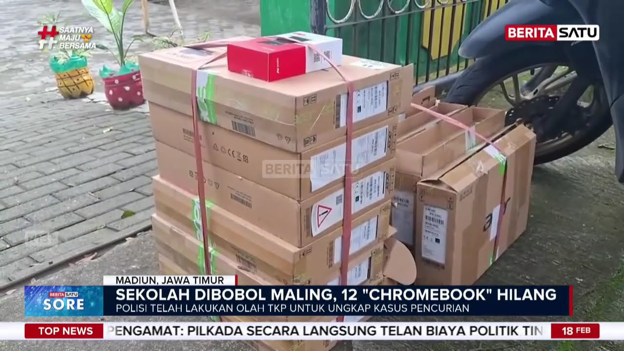 Maling Gondol 12 Chromebook dari SDN Tiron 02 Madiun #beritasatu